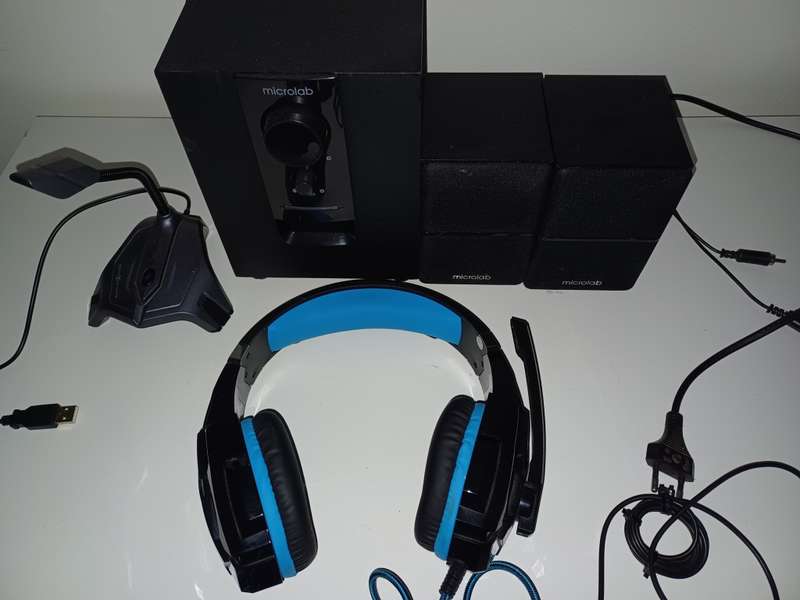 Microlab M106BT 2.1 inch subwoofer Speaker + Foxxray Gray USB Gaming Microphone + Kotion Each G9000
