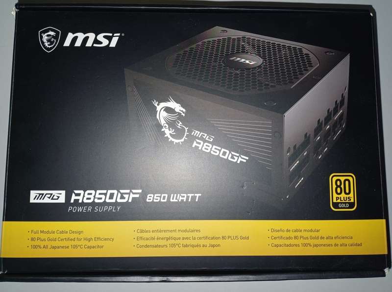 MSI MPG A850GF 850W 80 Plus Gold Fully-Modular Black Desktop Power Supply