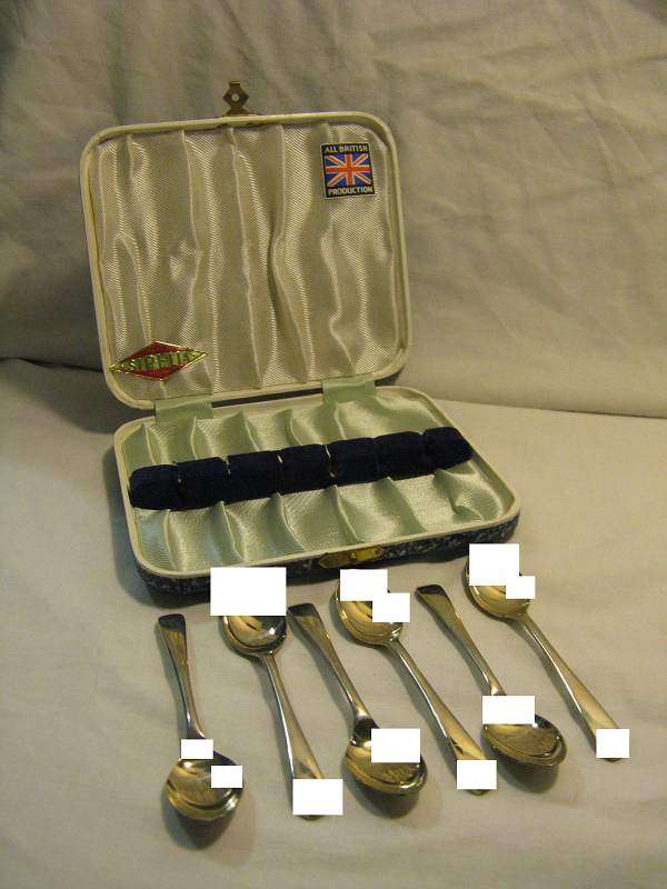 ALL BRITISH PRODUCTION SET OF 6  SIPELIA RUSTLESS NICKEL SILVER SHEFFIELD ENGLAND DESERT SPOONS.