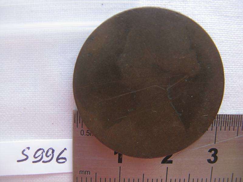 GB QV WORN ONE PENNY 1863.
