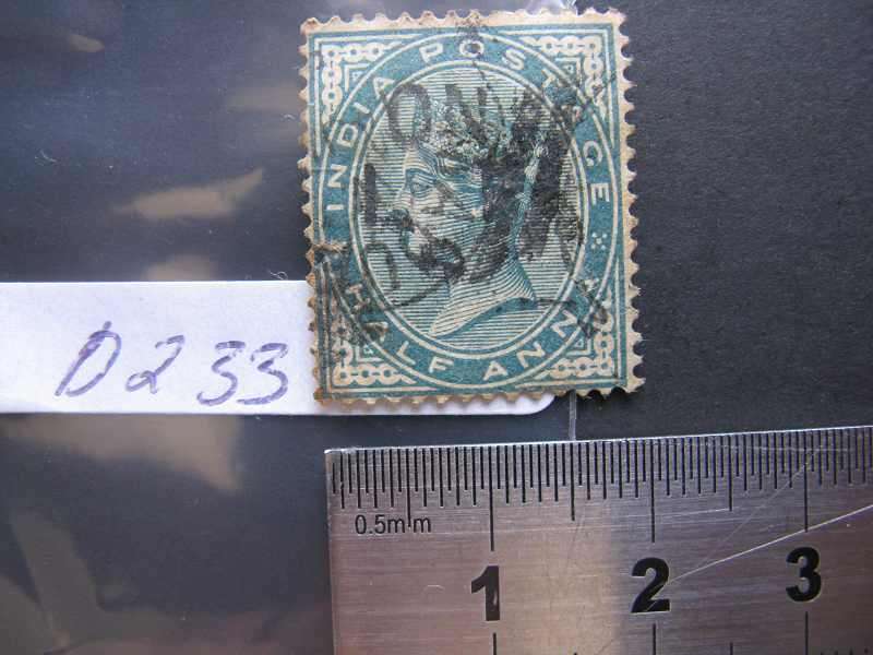 INDIA POSTAGE QV HALF ANNA.