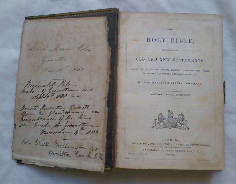 1860 ED.THE HOLY BIBLE OLD & NEW TESTAMENTS. PLEASE NOTE CONDITION.
