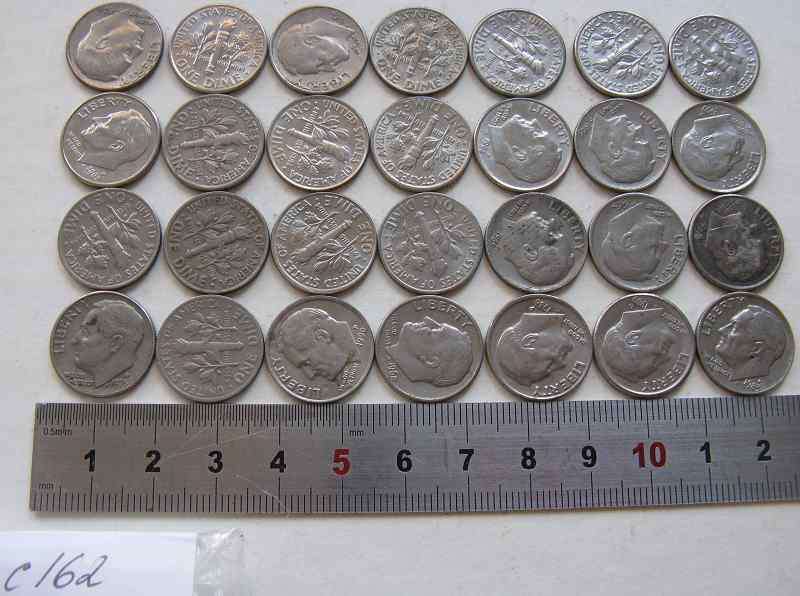28 DIME COINS. USA, VARIOUS DATES.