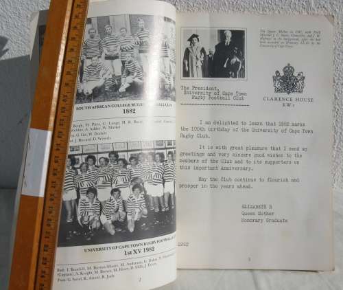 University of Cape Town Rugby Football Club. Centenary 1882-1982
