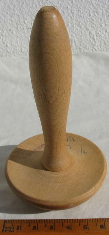 Vintage wooden darning mushroom, marked "FOREIGN".