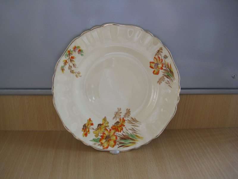J&G MEAKIN PLATE, ENGLAND, FLORAL SUNRISE. D 17.5cm. P&P=R33. (CR42)