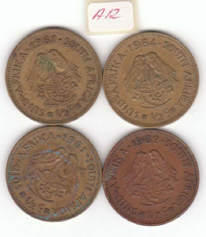 1/2c x 4 - 1961 x 2, 1962, 1964. (A12)