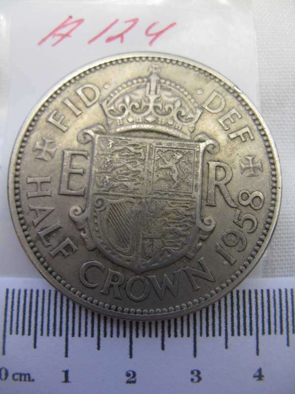 BRITISH HALF CROWN, 1958.