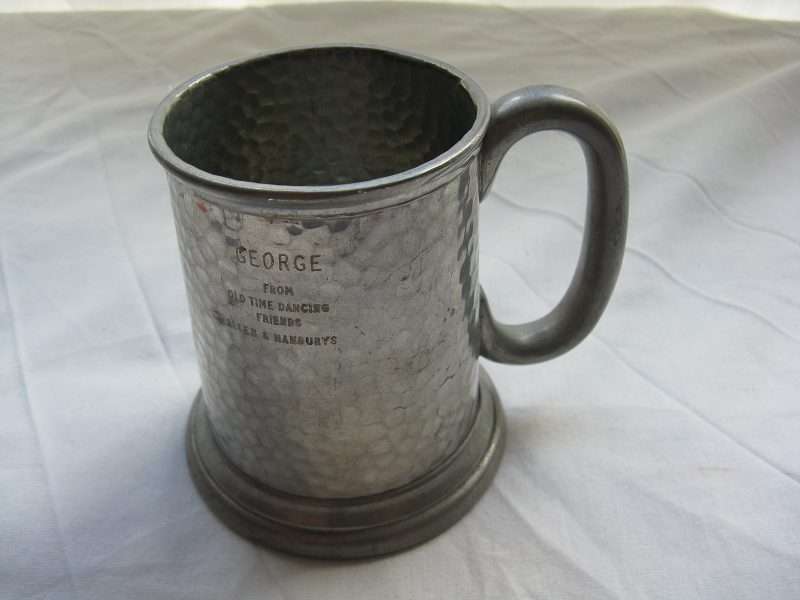PEWTER TANKARD. H 10 cm.