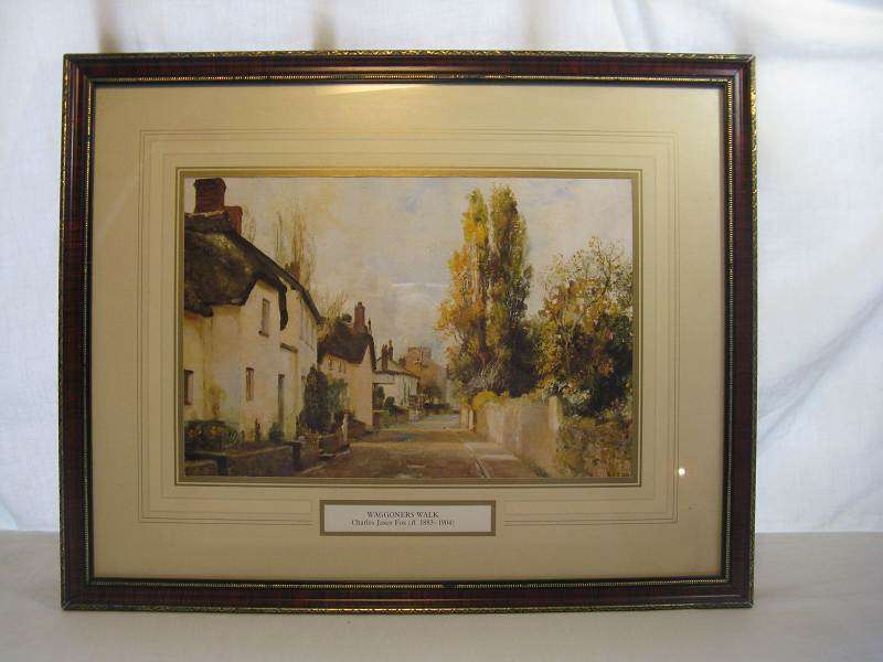 WAGGONERS WALK BY CHARLES JAXES FOX (fl. 1883-1904). PRINT FRAMED.