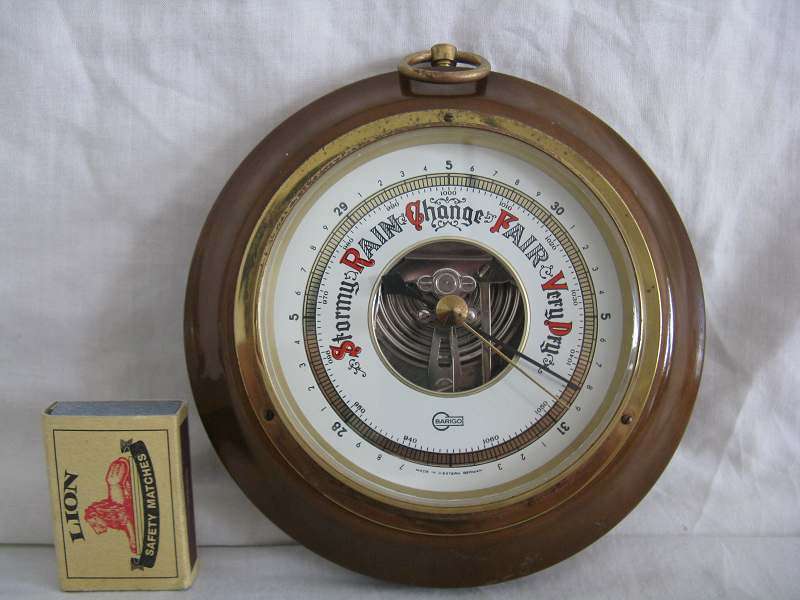 MADE IN WEST GERMANY BARIGO BAROMETER. D 15cm.