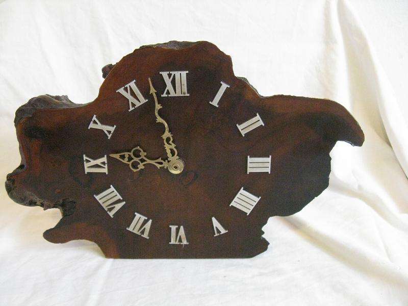 SA STINKWOOD- GEO PARKES & SONS LTD FREESTANDING MANTEL CLOCK. L 37cm. (P&P=R50)