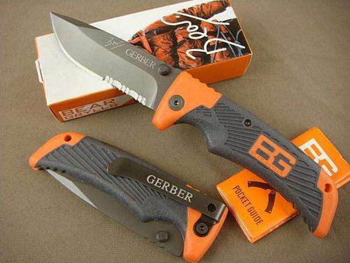 Gerber Bear Grylls Lockback Saber Camping Tactical Survival Folding Knife