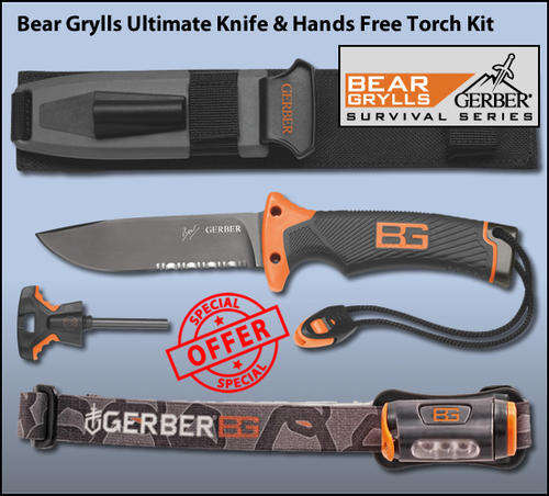GERBER Bear Grylls - Ultimate Knife & Hands Free Torch