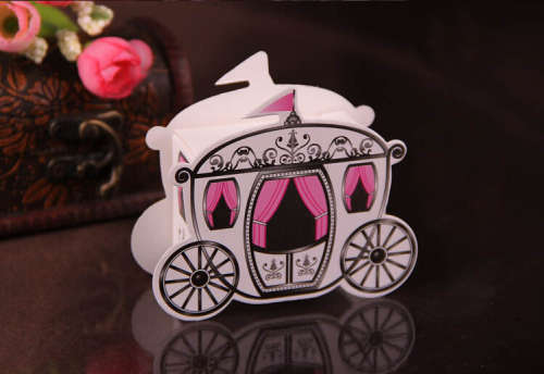 Carriage Wedding Party Gift Candy Box (5 boxes)