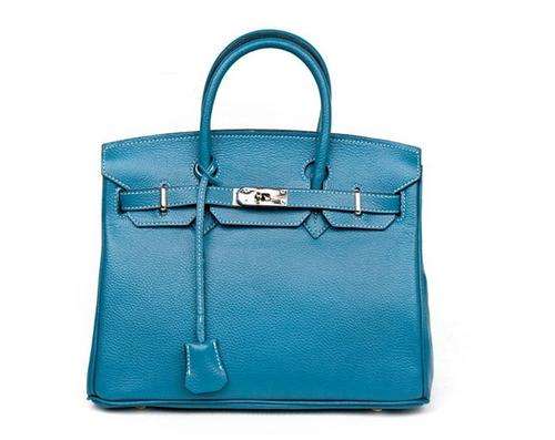 Fashion Leather Handbag (Ocean Blue)