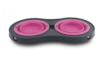 DOG DOUBLE ELEVATED FEEDER (Pink)