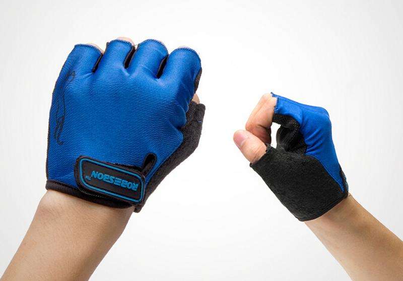 Cycling Bicycle Riding Gloves Bike Half Finger Blue (XL)