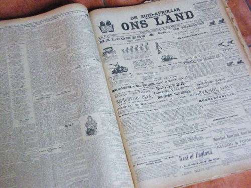 De Zuid-Afrikaan Verenigd met Ons Land July to December 1900 book with all original newspapers