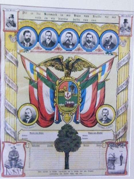 ZAR Memorial poster for the Heroes of the ZAR and prisoners of war during 1914-1915 - as per photo