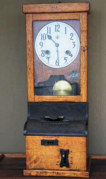 Vintage SA Railways clock card machine wall clock - made by National - excellent