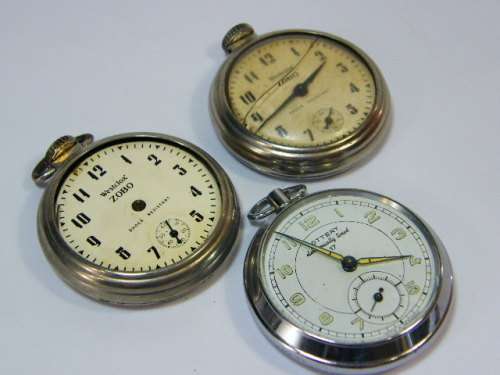 Lot of 3 vintage pocket watches for spares - not working - as per photo