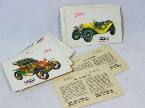 Full set of 32 Mobil Oil Veteran cars trading cards - scarce - as per photo