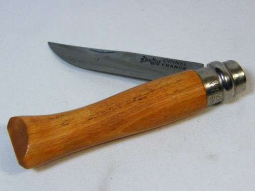 Opinel No. 8 Brevete pocket knife with wooden handle - as per photo