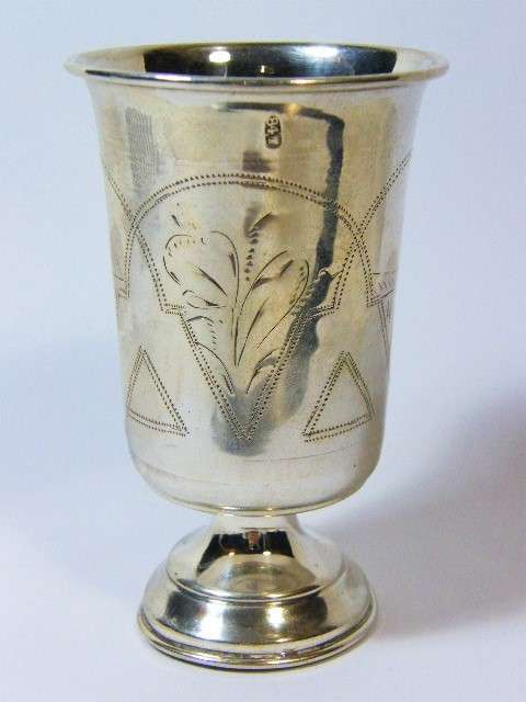 Antique Russian silver kiddush cup made by Israel Eseerich Zakhoder - weighs 52.6 g - as per photo