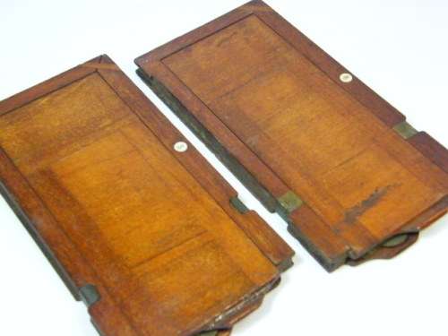Lot of 2 antique wooden camera film plate holders - 3 1/4 x 6 3/4 - J Lizars Glasgow - as per photo