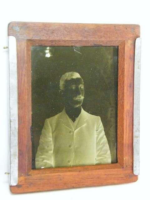 Antique wooden box camera glass plate holder slide - as per photo