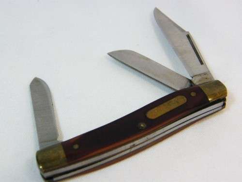 Vintage 3 blade pocket knife with brass ends - as per photo