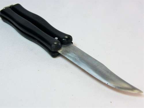 1970's CIA Vietnam issue Hackmann Finland butterfly knife with black composition handle