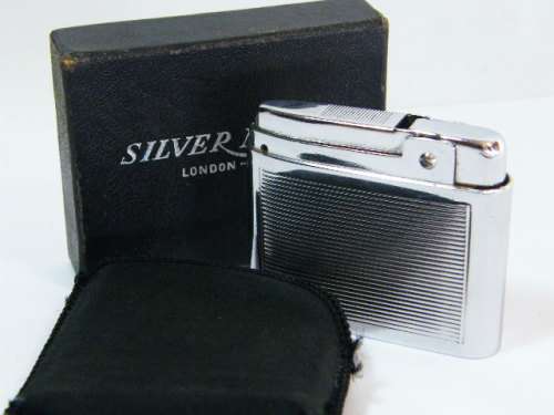 Vintage silver Match gas lighter in original box - not working