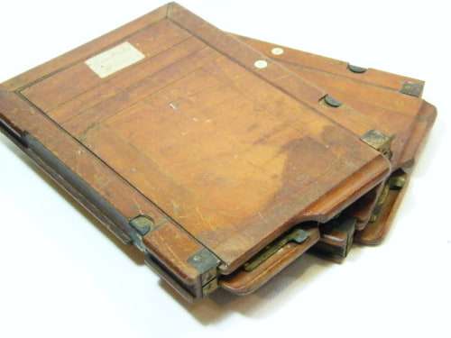 Lot of 2 antique wooden plate film holders - 6 1/2 x 4 3/4