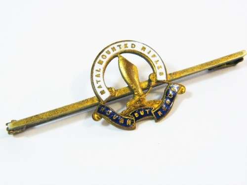 Natal mounted rifles enamelled sweetheart brooch