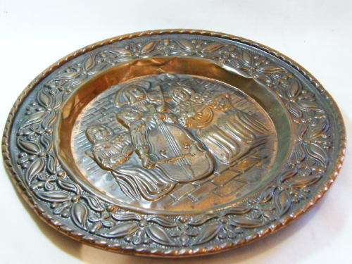 Vintage copper wall hanging plate