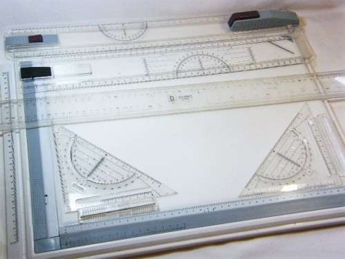 Technical drawing board with ruler & extra pieces