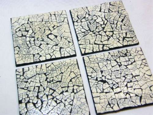 Set of 4 Ostrich egg coasters