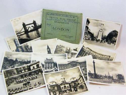 Vintage twelve real photo snapshots of London - 1935 period