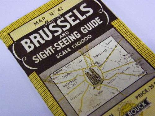 Vintage map of Brussels and sightseeing guide - FINAL CLEARANCE SALE