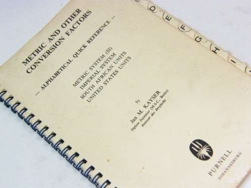 Metric and other conversion factors - Jan M Kayser - 1971 edition