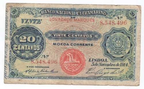 1914 Mozambique 20 centavos