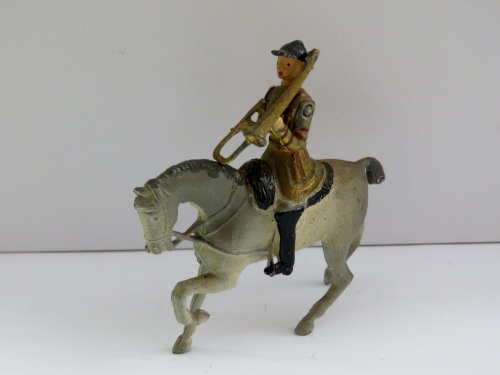 Vintage Trombone musician lead soldier - Lifeguards of Household cavalry mounted band