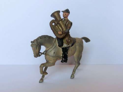 Vintage Tuba musician lead soldier -  Lifeguards of Household cavalry mounted band