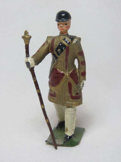 Vintage Drum Major with baton lead soldier of Household cavalry band