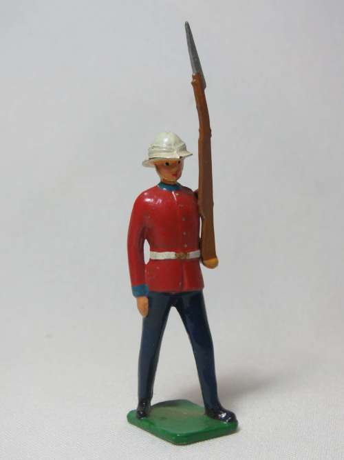 British lead soldier marching with rifle