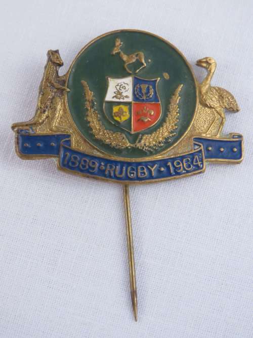 South African Rugby Union jubilee 1889-1964 pin