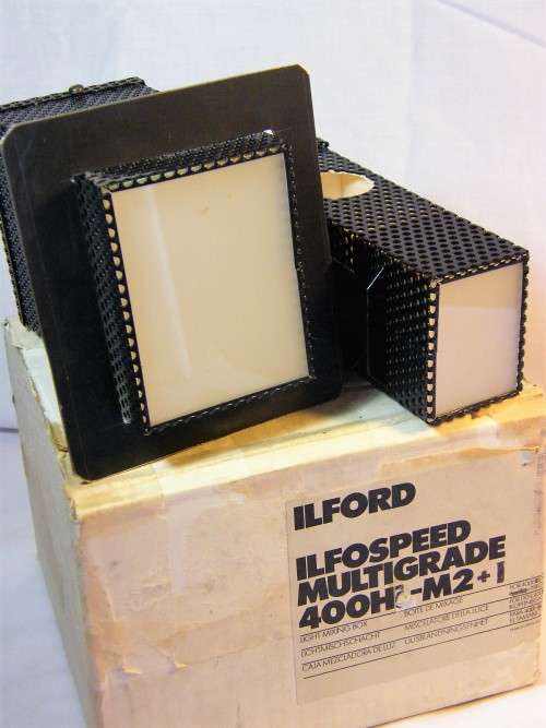 Pair Ilford 400HS mixing boxes, M1 and M2
