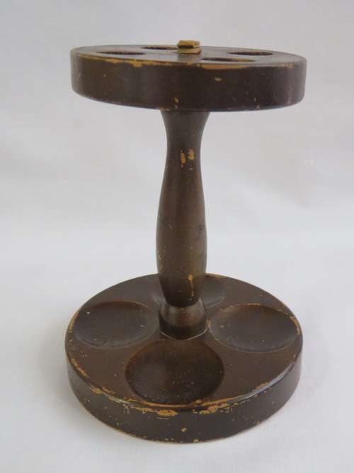 Vintage wooden smoking pipe stand - Missing top
